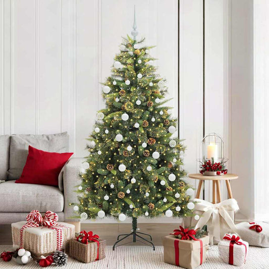 Kunstmatige Scharnier Kerstboom met Cones Groen 180 cm is nu te koop bij PeponiXL, paradijselijk wonen!