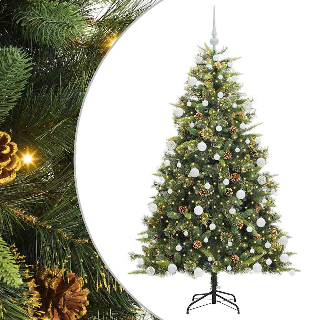 Kunstmatige Scharnier Kerstboom met Cones Groen 180 cm is nu te koop bij PeponiXL, paradijselijk wonen!