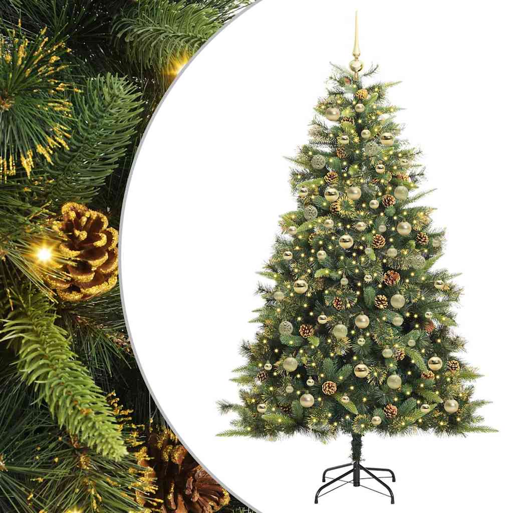 Kunstmatige Scharnier Kerstboom met Cones Groen 180 cm is nu te koop bij PeponiXL, paradijselijk wonen!