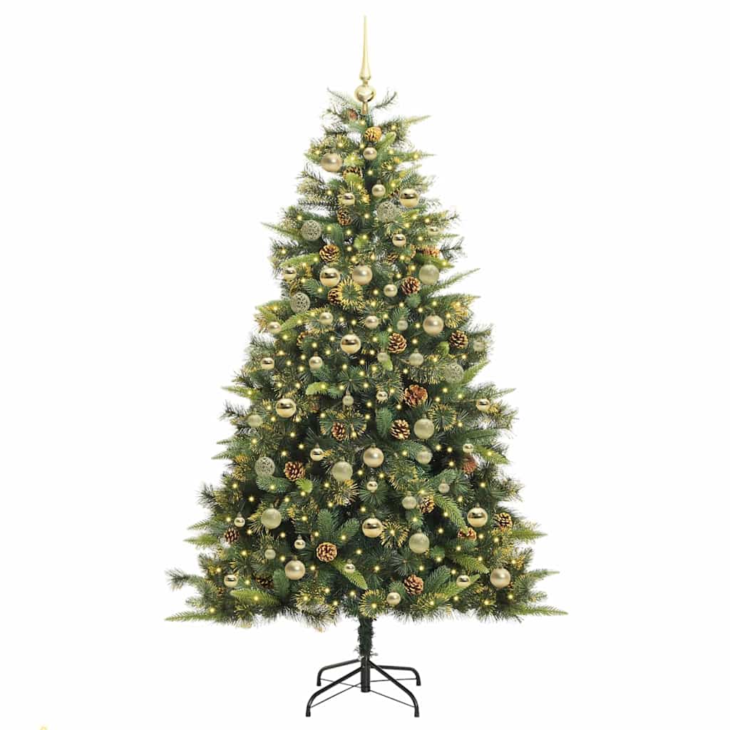 Kunstmatige Scharnier Kerstboom met Cones Groen 180 cm is nu te koop bij PeponiXL, paradijselijk wonen!
