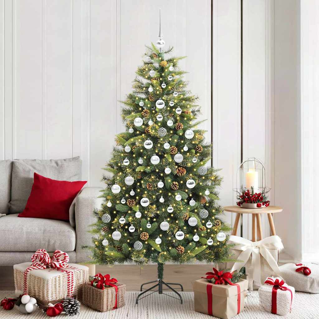 Kunstmatige Scharnier Kerstboom met Cones Groen 180 cm is nu te koop bij PeponiXL, paradijselijk wonen!