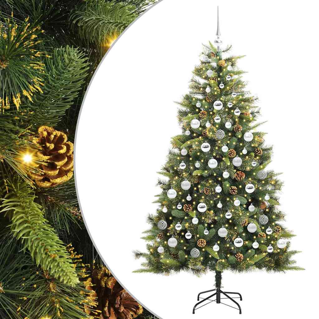 Kunstmatige Scharnier Kerstboom met Cones Groen 180 cm is nu te koop bij PeponiXL, paradijselijk wonen!