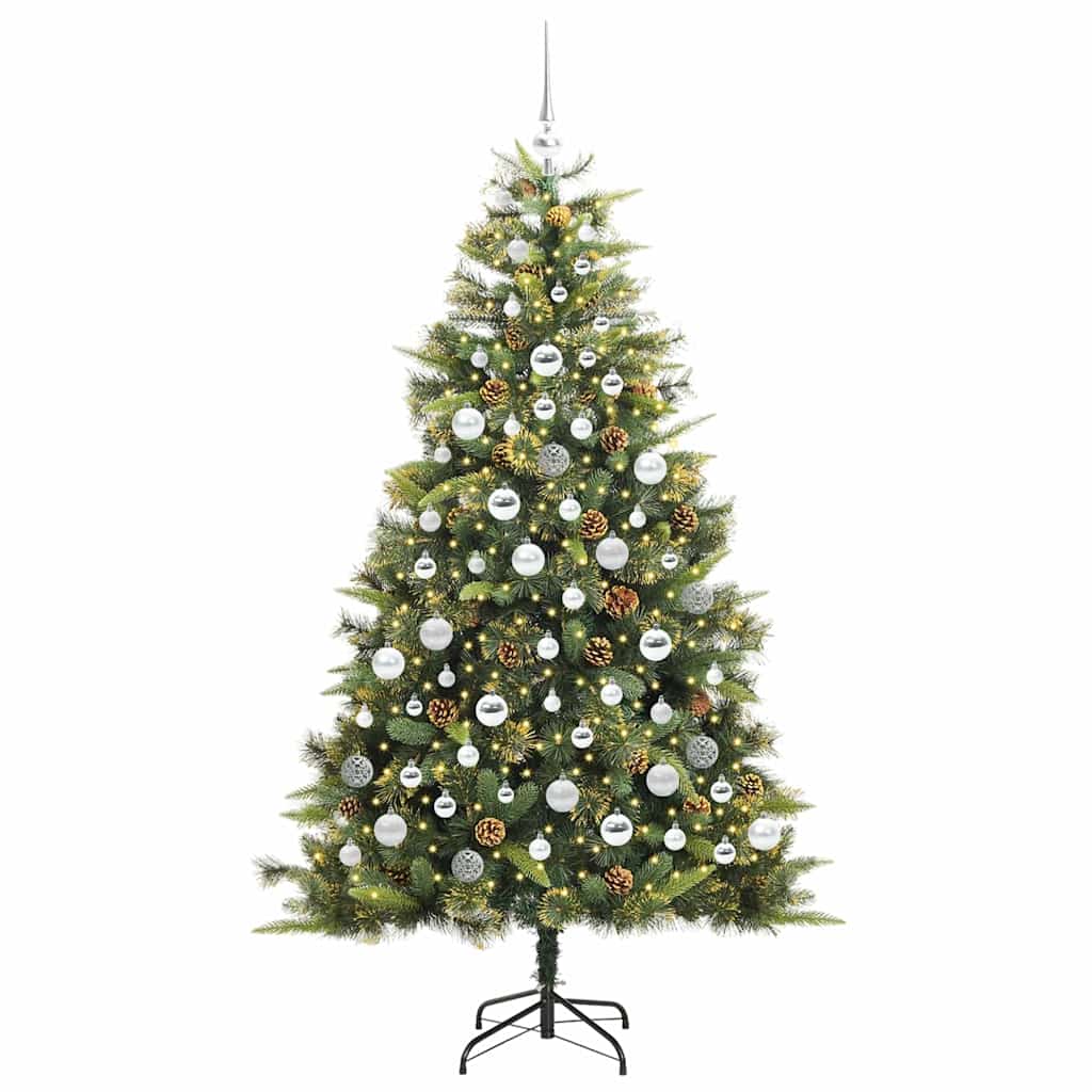 Kunstmatige Scharnier Kerstboom met Cones Groen 180 cm is nu te koop bij PeponiXL, paradijselijk wonen!