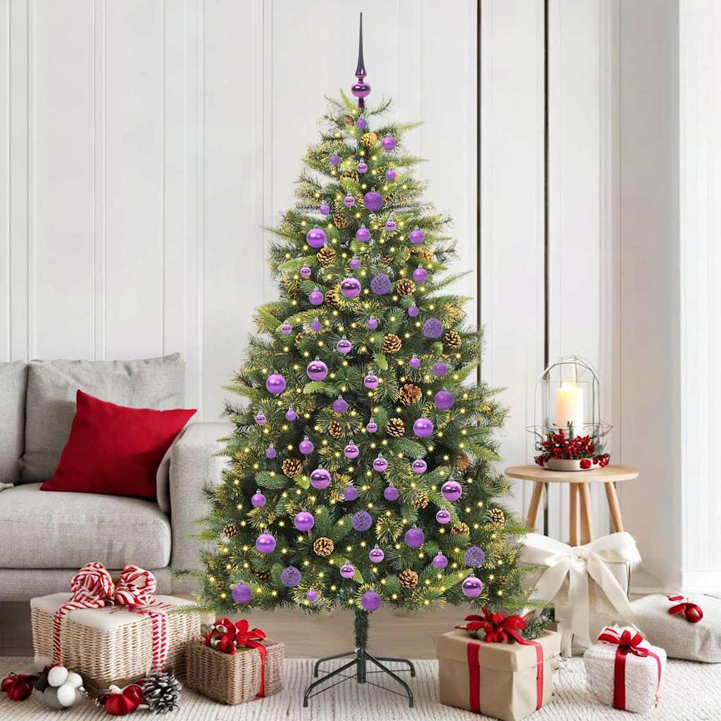 Kunstmatige Scharnier Kerstboom met Cones Groen 180 cm is nu te koop bij PeponiXL, paradijselijk wonen!