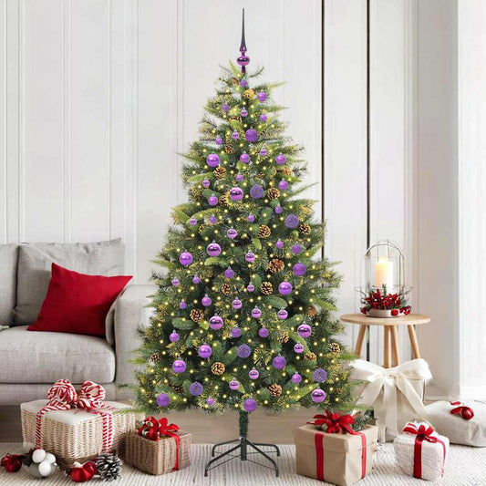 Kunstmatige Scharnier Kerstboom met Cones Groen 180 cm is nu te koop bij PeponiXL, paradijselijk wonen!