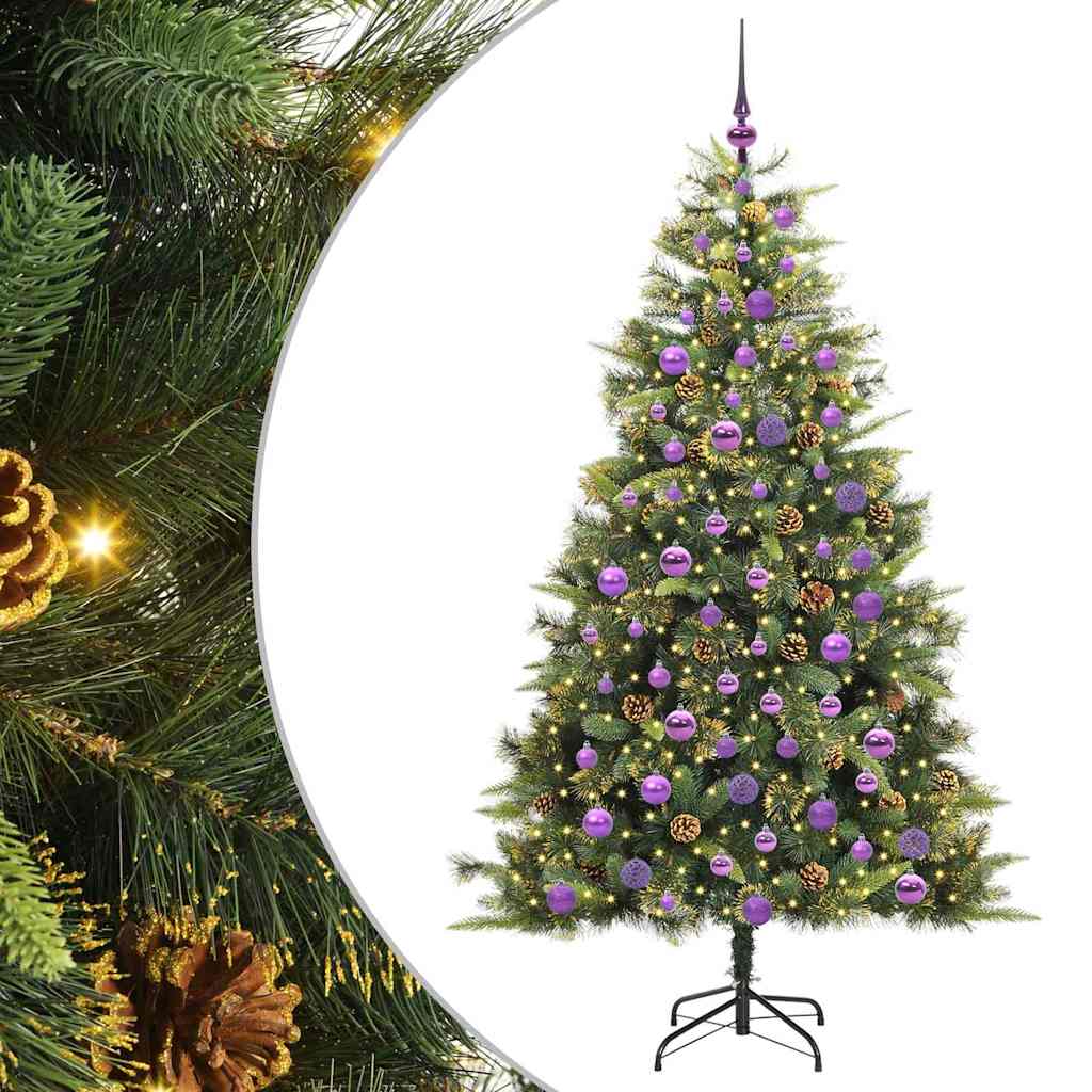 Kunstmatige Scharnier Kerstboom met Cones Groen 180 cm is nu te koop bij PeponiXL, paradijselijk wonen!