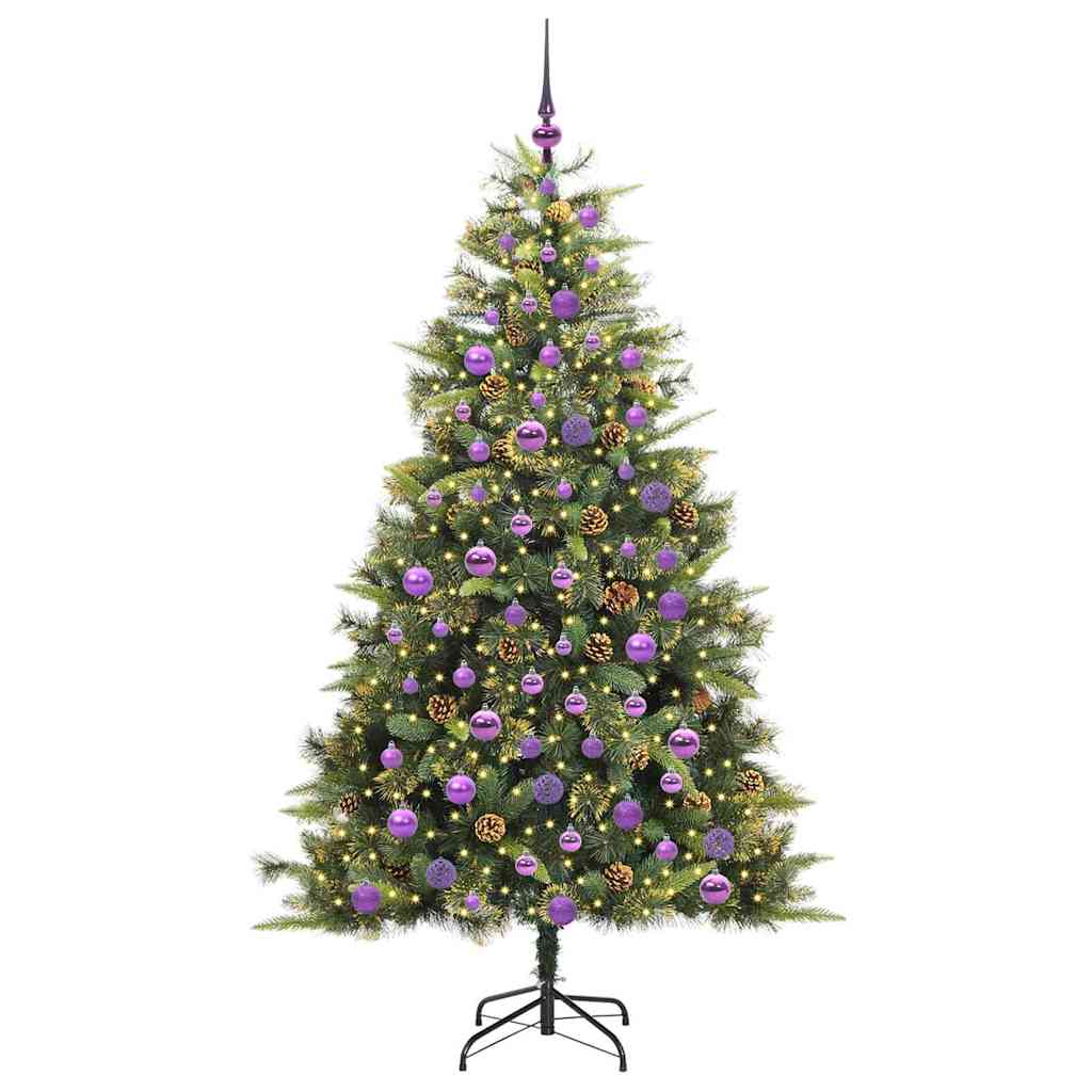 Kunstmatige Scharnier Kerstboom met Cones Groen 180 cm is nu te koop bij PeponiXL, paradijselijk wonen!