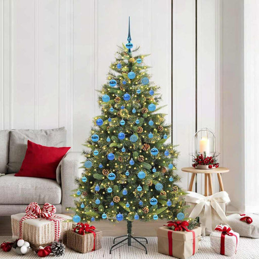 Kunstmatige Scharnier Kerstboom met Cones Groen 180 cm is nu te koop bij PeponiXL, paradijselijk wonen!