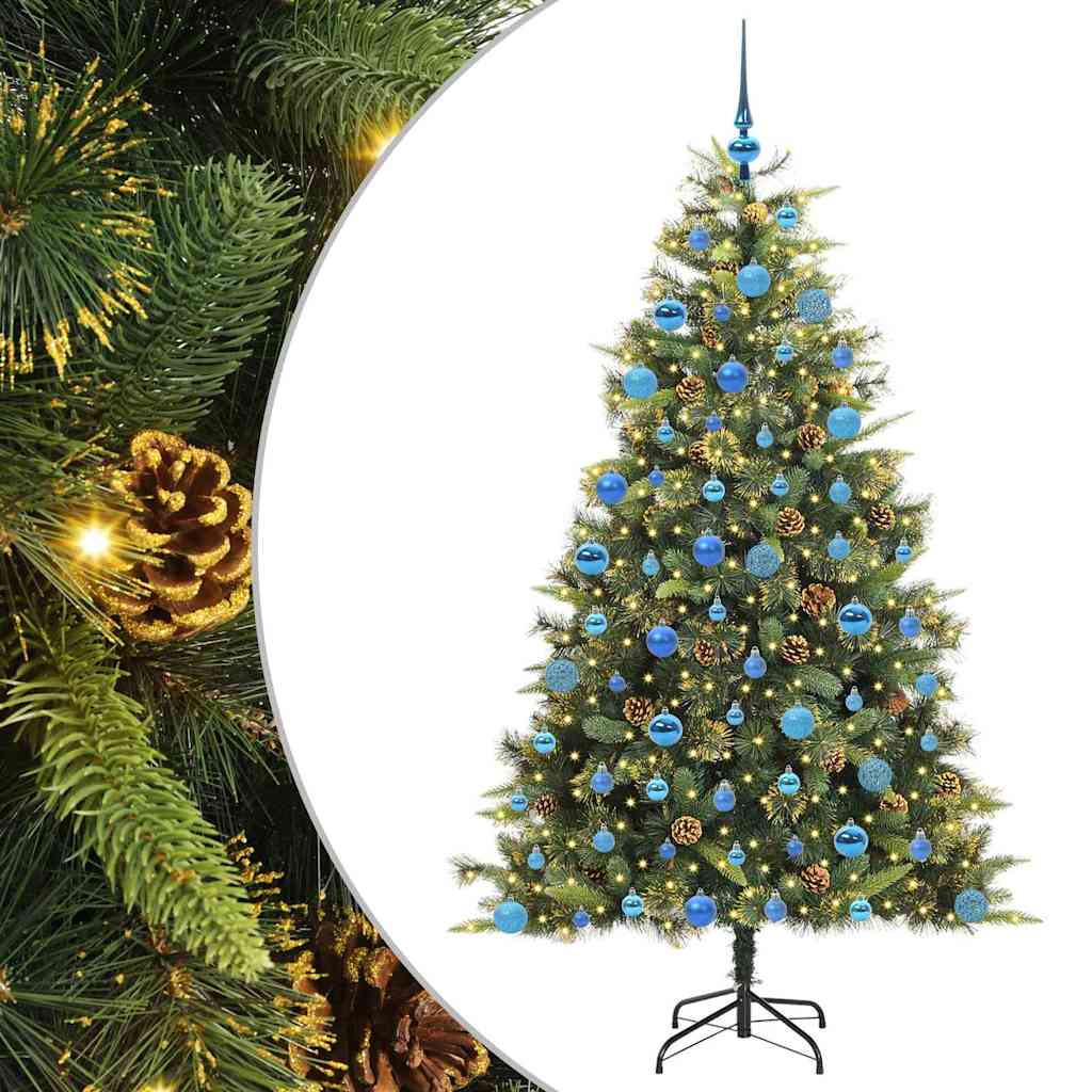 Kunstmatige Scharnier Kerstboom met Cones Groen 180 cm is nu te koop bij PeponiXL, paradijselijk wonen!