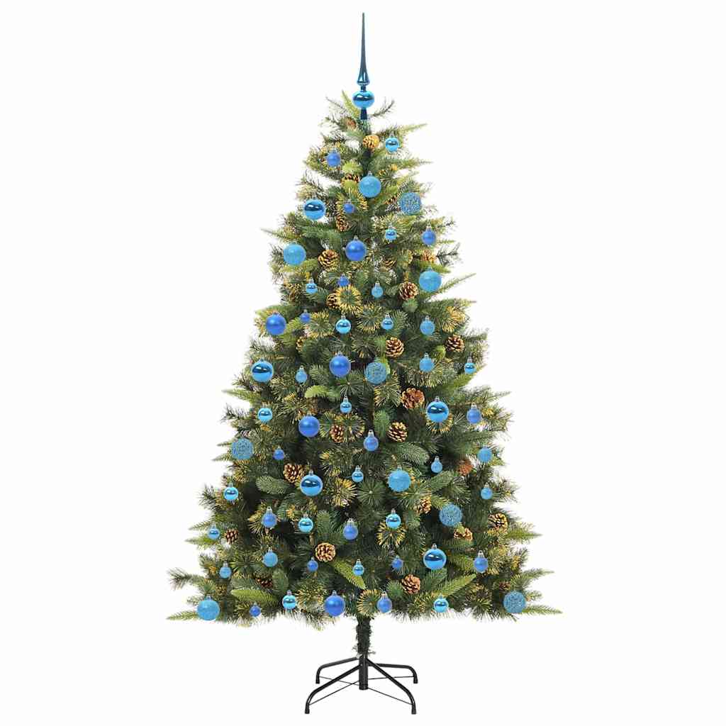 Kunstmatige Scharnier Kerstboom met Cones Groen 180 cm is nu te koop bij PeponiXL, paradijselijk wonen!