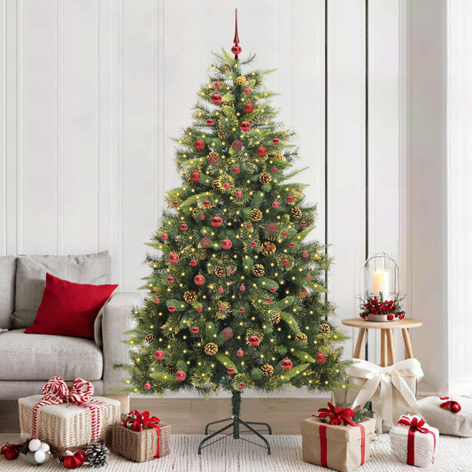 Kunstmatige Scharnier Kerstboom met Cones Groen 210 cm is nu te koop bij PeponiXL, paradijselijk wonen!