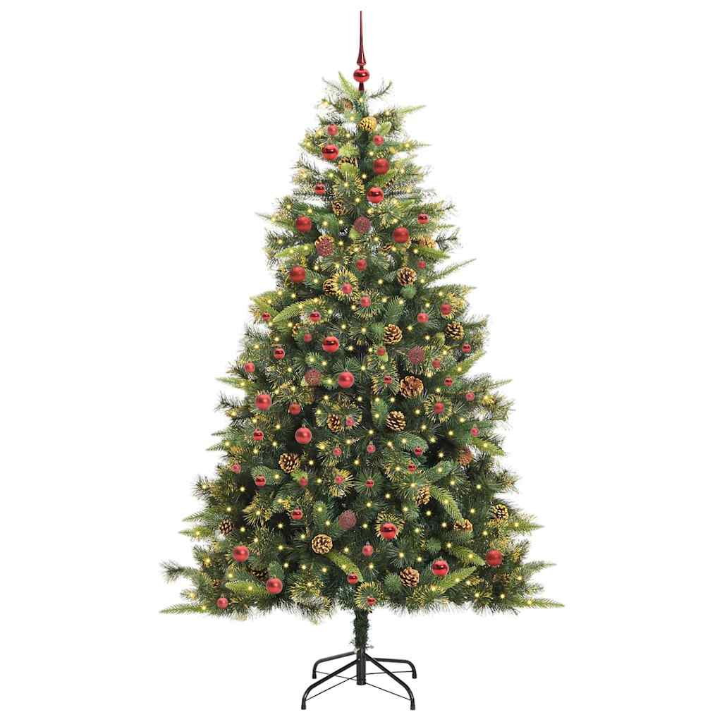 Kunstmatige Scharnier Kerstboom met Cones Groen 210 cm