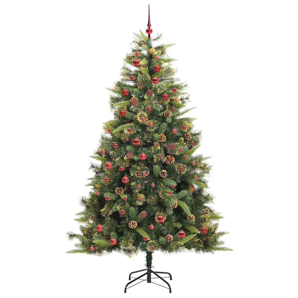 Kunstmatige Scharnier Kerstboom met Cones Groen 210 cm