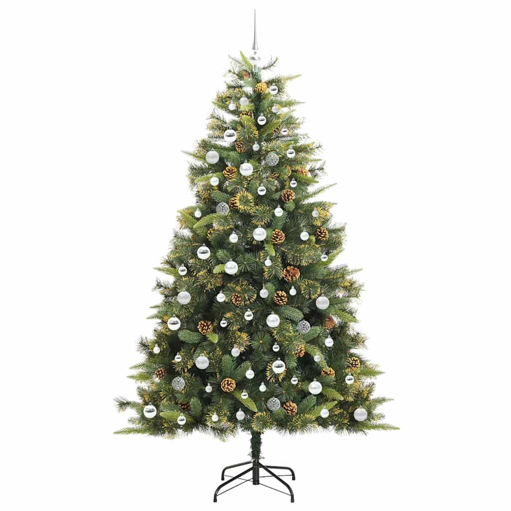 Kunstmatige Scharnier Kerstboom met Cones Groen 210 cm
