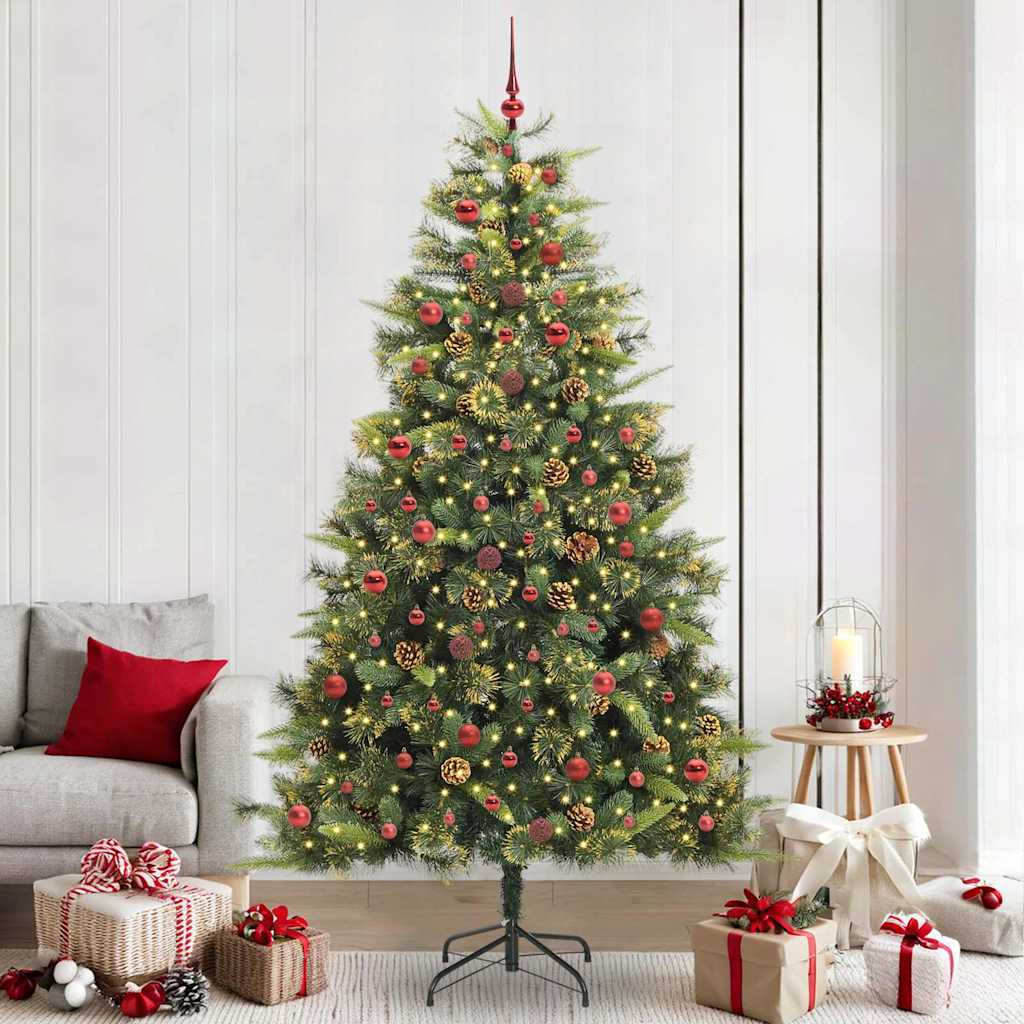 Kunstmatige Scharnier Kerstboom met Cones Groen 240 cm is nu te koop bij PeponiXL, paradijselijk wonen!