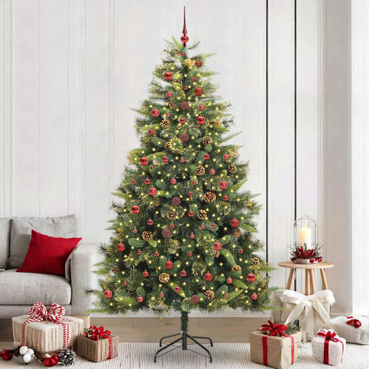 Kunstmatige Scharnier Kerstboom met Cones Groen 240 cm is nu te koop bij PeponiXL, paradijselijk wonen!