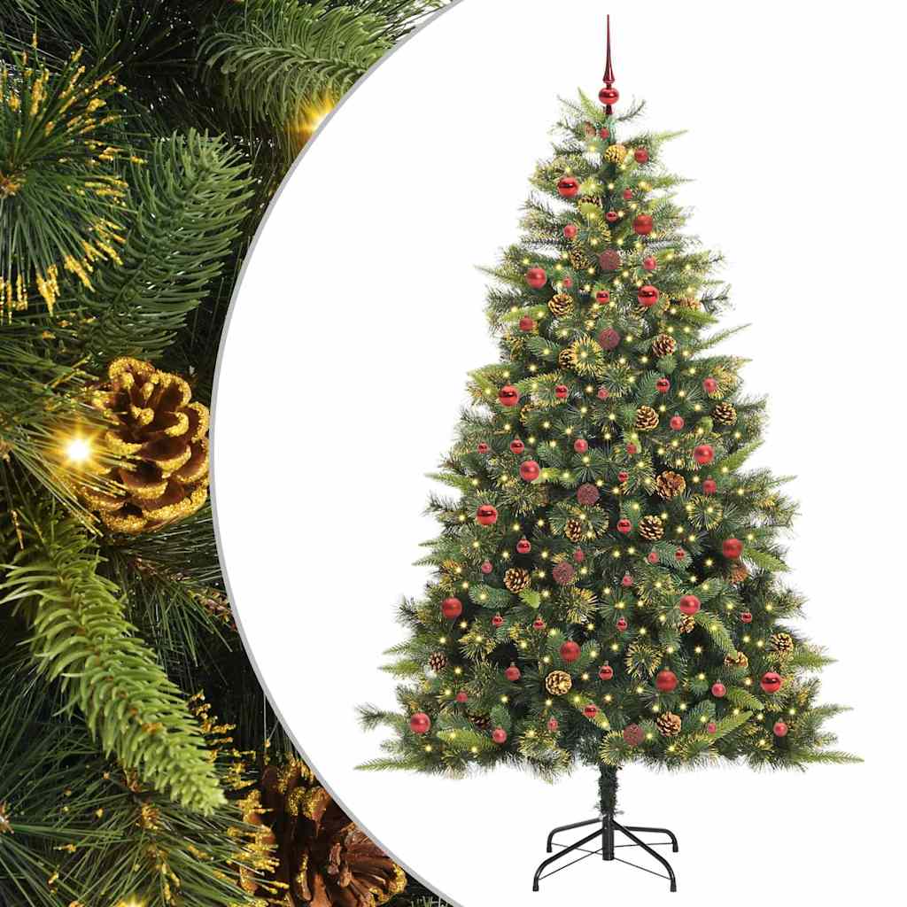 Kunstmatige Scharnier Kerstboom met Cones Groen 240 cm is nu te koop bij PeponiXL, paradijselijk wonen!