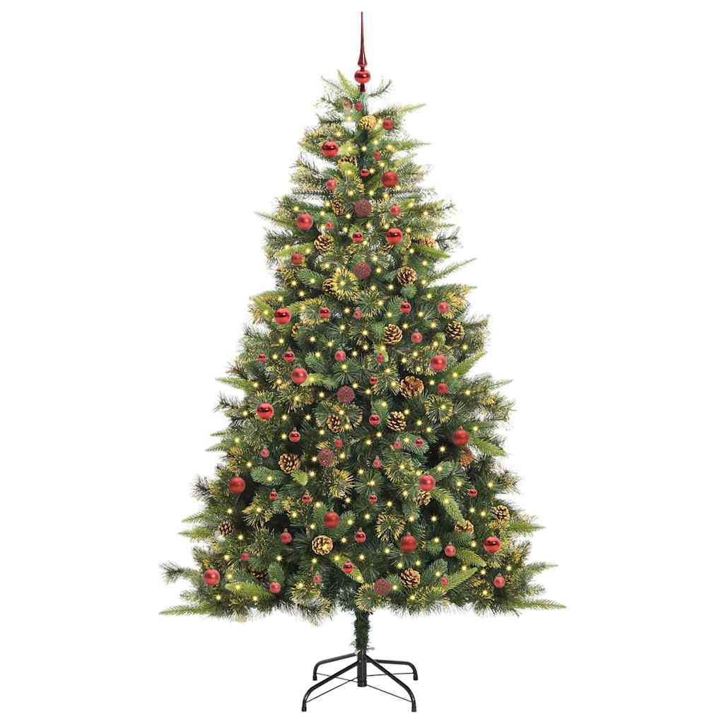 Kunstmatige Scharnier Kerstboom met Cones Groen 240 cm is nu te koop bij PeponiXL, paradijselijk wonen!