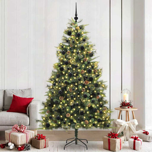 Kunstmatige Scharnier Kerstboom met Cones Groen 240 cm is nu te koop bij PeponiXL, paradijselijk wonen!