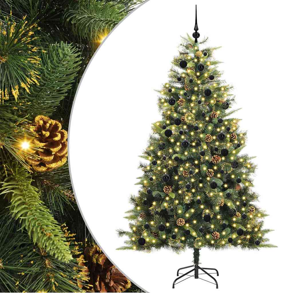 Kunstmatige Scharnier Kerstboom met Cones Groen 240 cm is nu te koop bij PeponiXL, paradijselijk wonen!