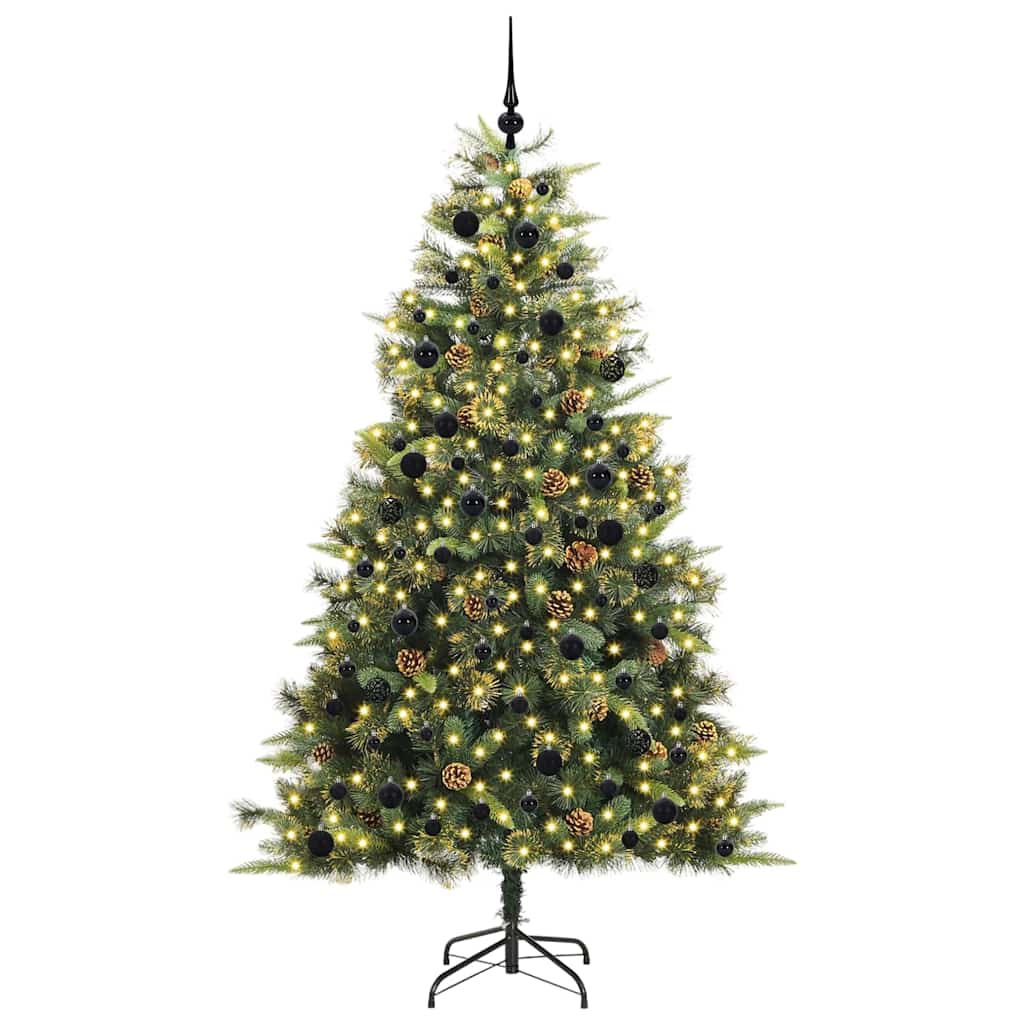 Kunstmatige Scharnier Kerstboom met Cones Groen 240 cm is nu te koop bij PeponiXL, paradijselijk wonen!