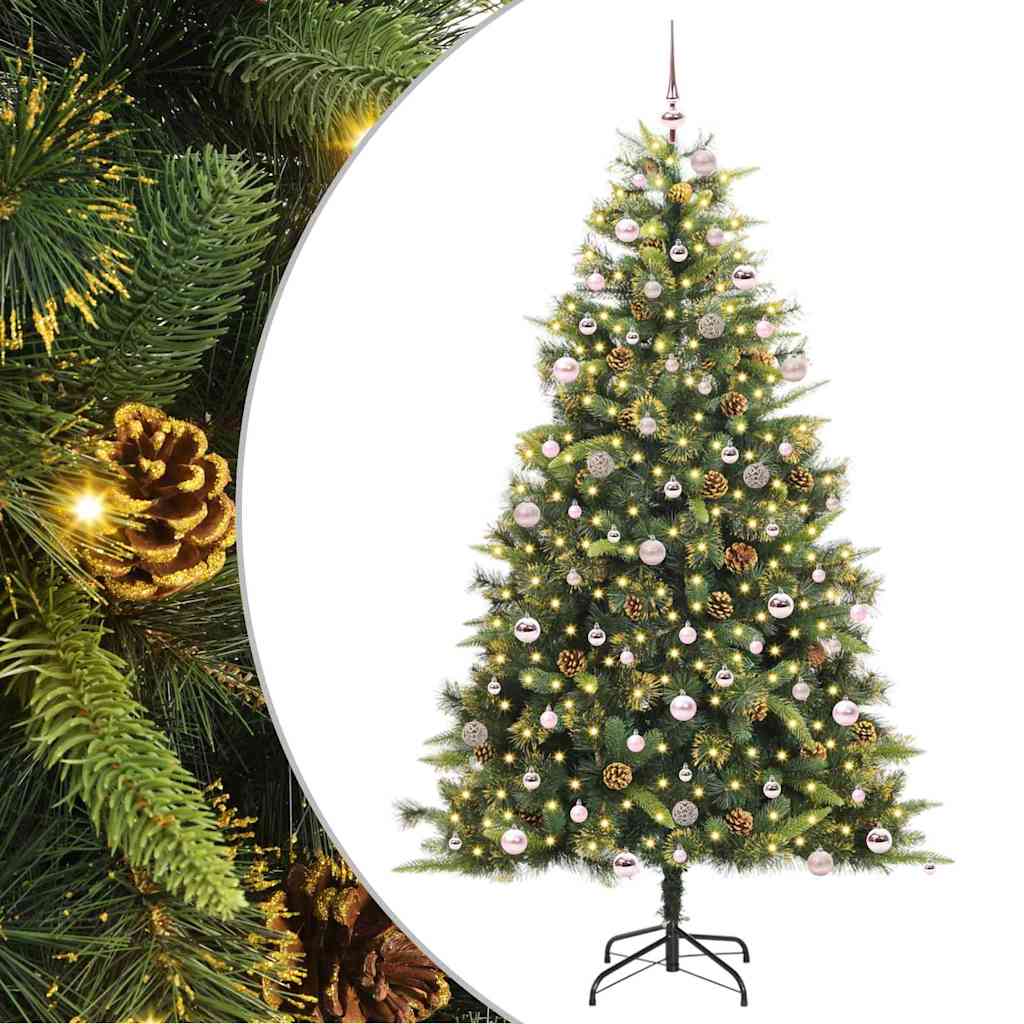 Kunstmatige Scharnier Kerstboom met Cones Groen 240 cm is nu te koop bij PeponiXL, paradijselijk wonen!