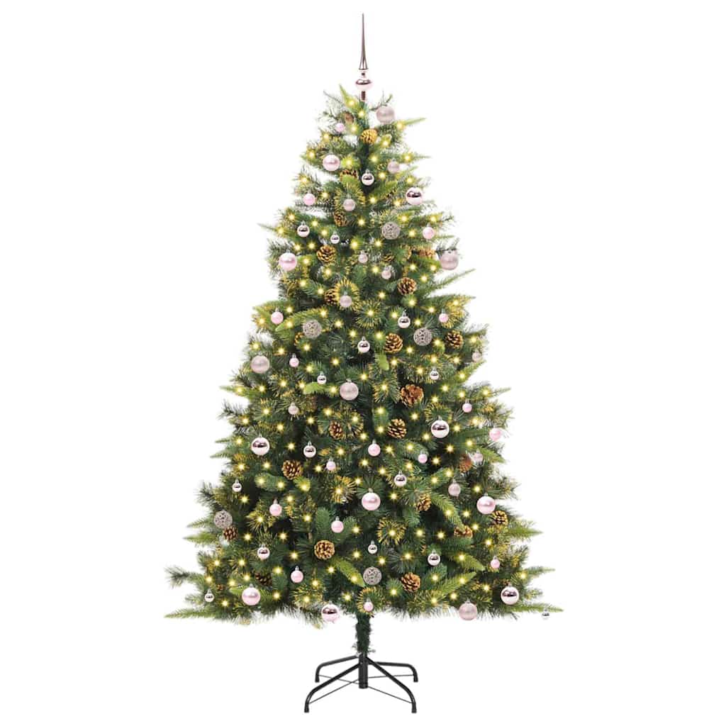Kunstmatige Scharnier Kerstboom met Cones Groen 240 cm is nu te koop bij PeponiXL, paradijselijk wonen!