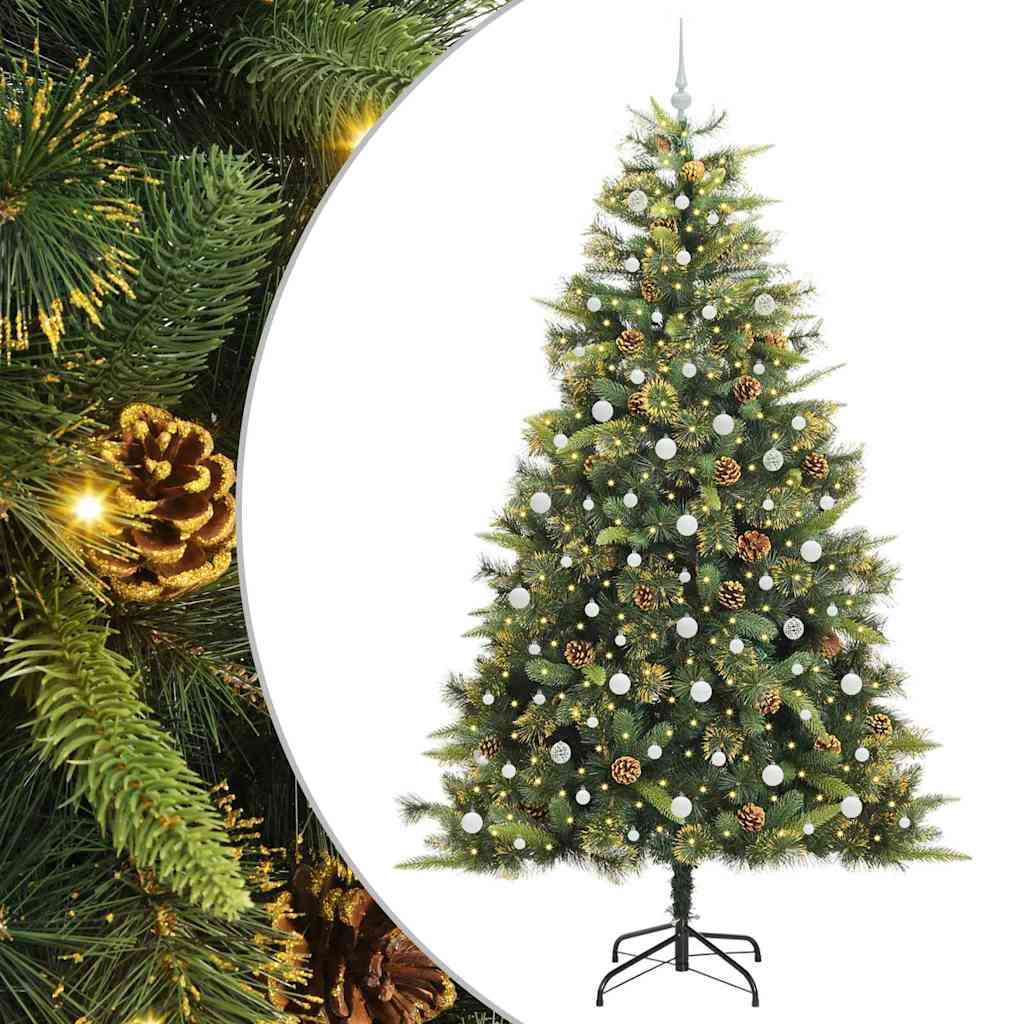 Kunstmatige Scharnier Kerstboom met Cones Groen 240 cm is nu te koop bij PeponiXL, paradijselijk wonen!