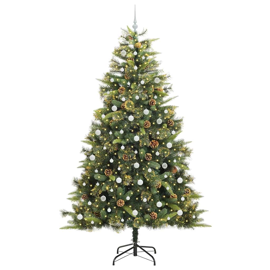 Kunstmatige Scharnier Kerstboom met Cones Groen 240 cm is nu te koop bij PeponiXL, paradijselijk wonen!