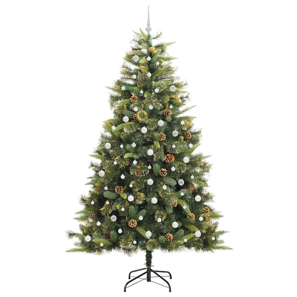 Kunstmatige Scharnier Kerstboom met Cones Groen 240 cm is nu te koop bij PeponiXL, paradijselijk wonen!