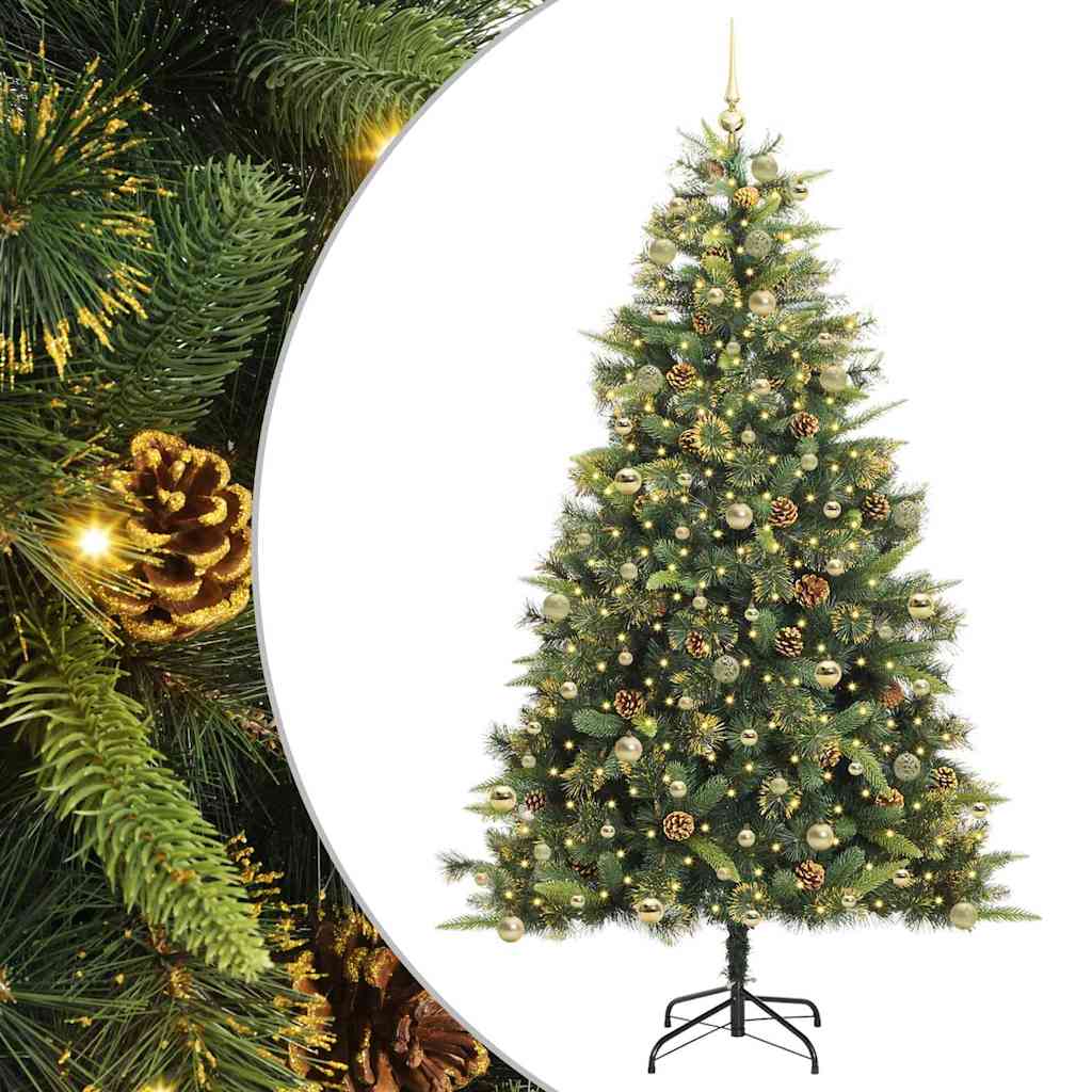 Kunstmatige Scharnier Kerstboom met Cones Groen 240 cm is nu te koop bij PeponiXL, paradijselijk wonen!