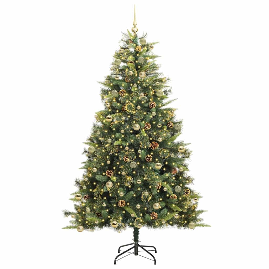 Kunstmatige Scharnier Kerstboom met Cones Groen 240 cm is nu te koop bij PeponiXL, paradijselijk wonen!