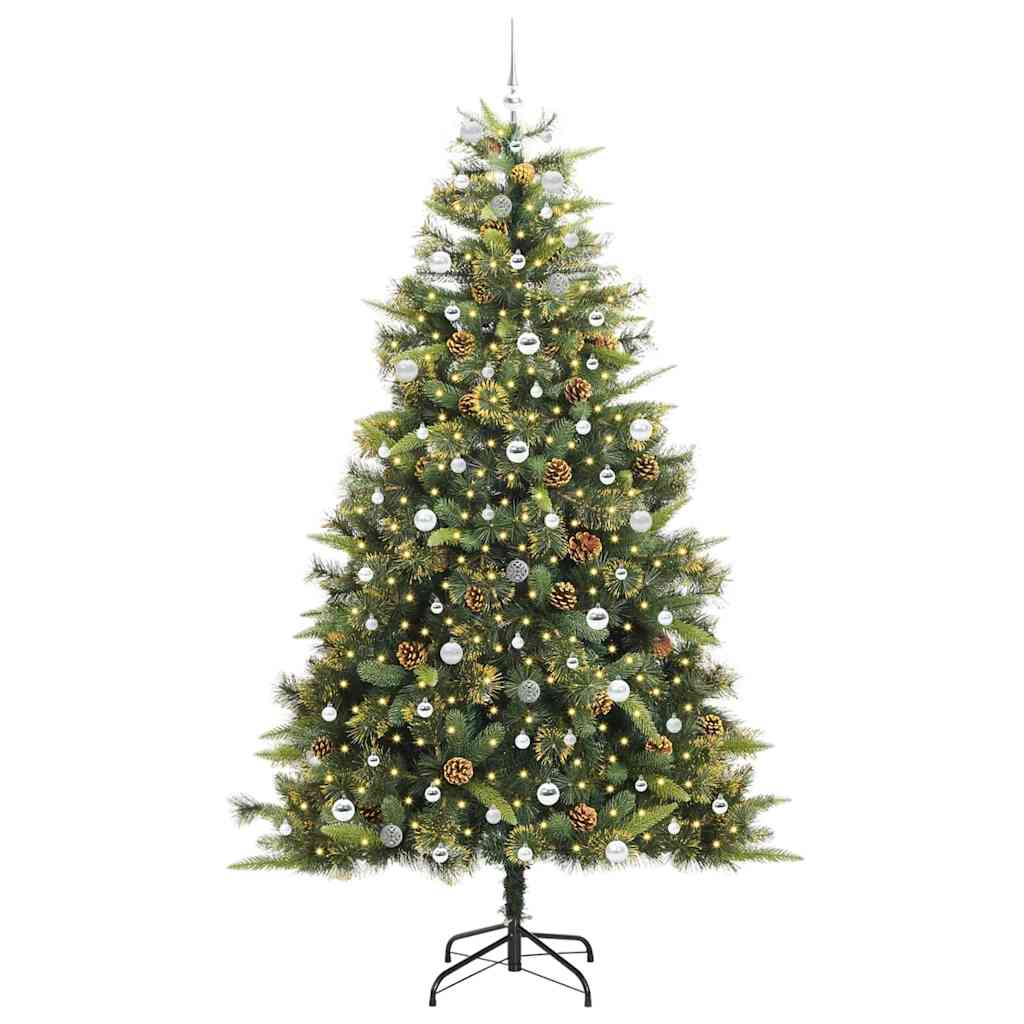 Kunstmatige Scharnier Kerstboom met Cones Groen 240 cm is nu te koop bij PeponiXL, paradijselijk wonen!