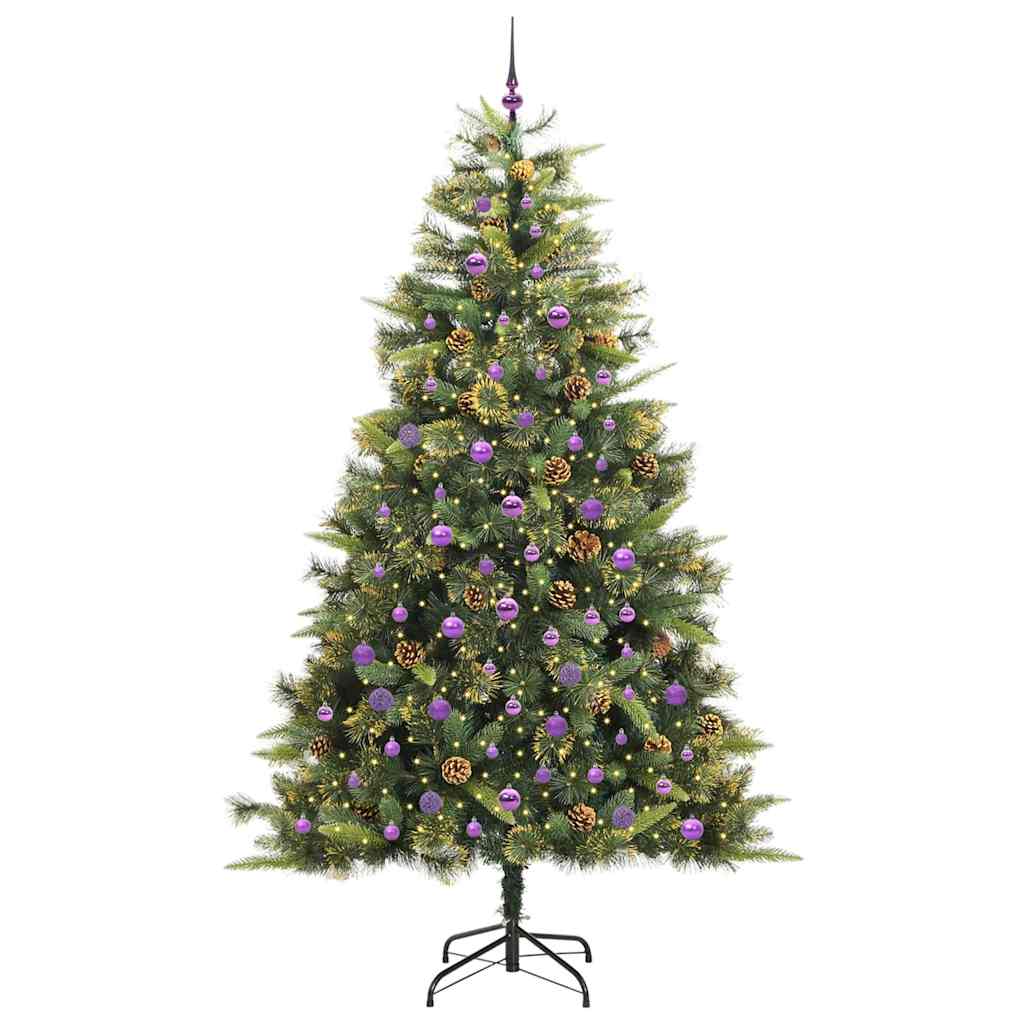 Kunstmatige Scharnier Kerstboom met Cones Groen 240 cm is nu te koop bij PeponiXL, paradijselijk wonen!