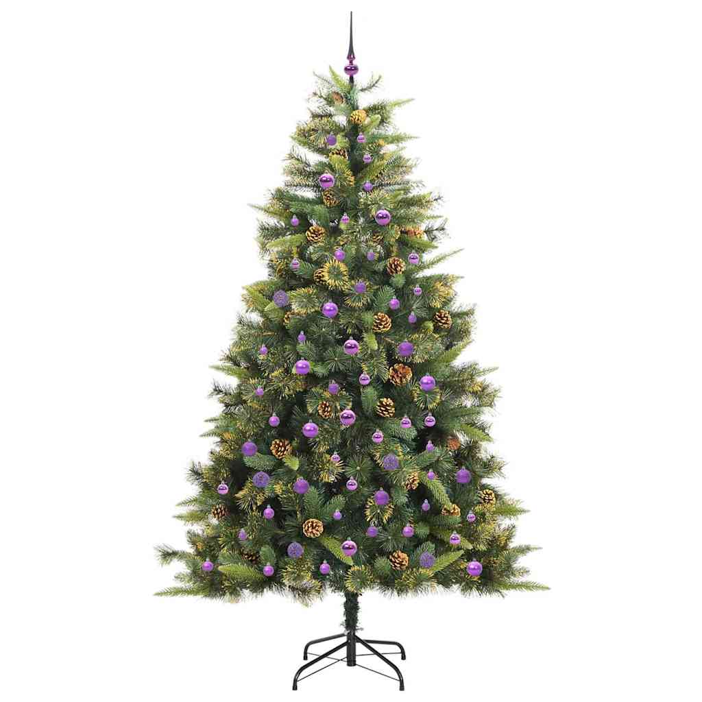 Kunstmatige Scharnier Kerstboom met Cones Groen 240 cm is nu te koop bij PeponiXL, paradijselijk wonen!
