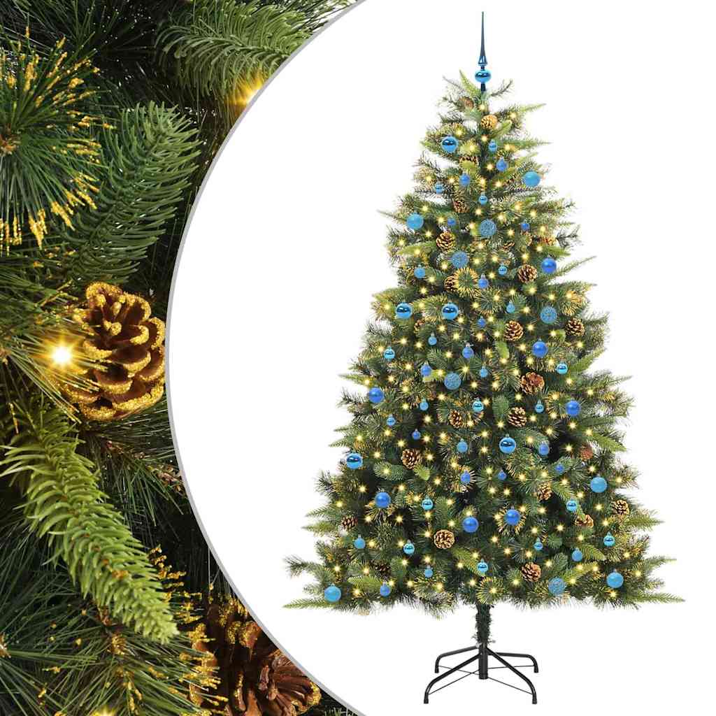 Kunstmatige Scharnier Kerstboom met Cones Groen 240 cm is nu te koop bij PeponiXL, paradijselijk wonen!