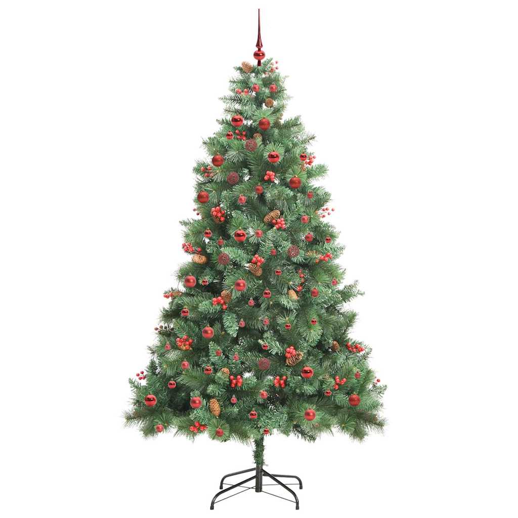 Kunstkerstboom met LED -striplichten Groen 210 cm PVC en Metaal is nu te koop bij PeponiXL, paradijselijk wonen!