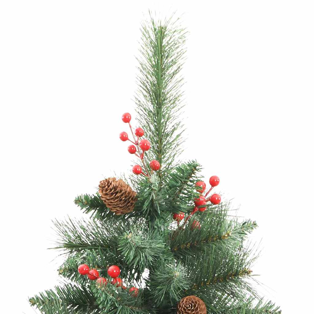 Kunstkerstboom met LED -striplichten Groen 210 cm PVC en Metaal is nu te koop bij PeponiXL, paradijselijk wonen!