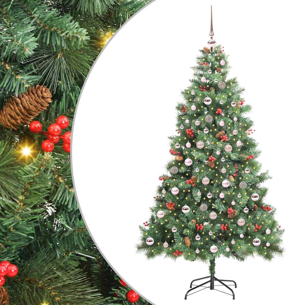 Kunstkerstboom met LED -striplichten Groen 210 cm PVC en Metaal is nu te koop bij PeponiXL, paradijselijk wonen!
