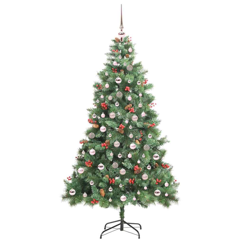Kunstkerstboom met LED -striplichten Groen 210 cm PVC en Metaal is nu te koop bij PeponiXL, paradijselijk wonen!