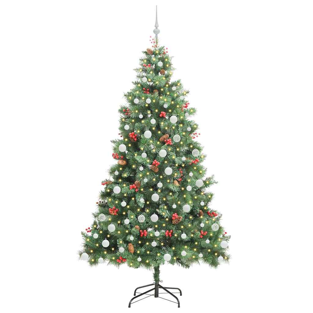 Kunstkerstboom met LED -striplichten Groen 210 cm PVC en Metaal is nu te koop bij PeponiXL, paradijselijk wonen!