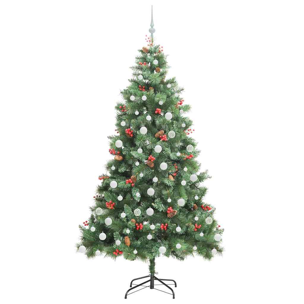 Kunstkerstboom met LED -striplichten Groen 210 cm PVC en Metaal is nu te koop bij PeponiXL, paradijselijk wonen!