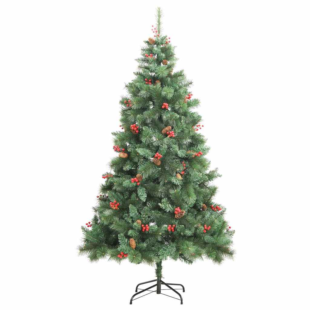 Kunstkerstboom met LED -striplichten Groen 210 cm PVC en Metaal is nu te koop bij PeponiXL, paradijselijk wonen!