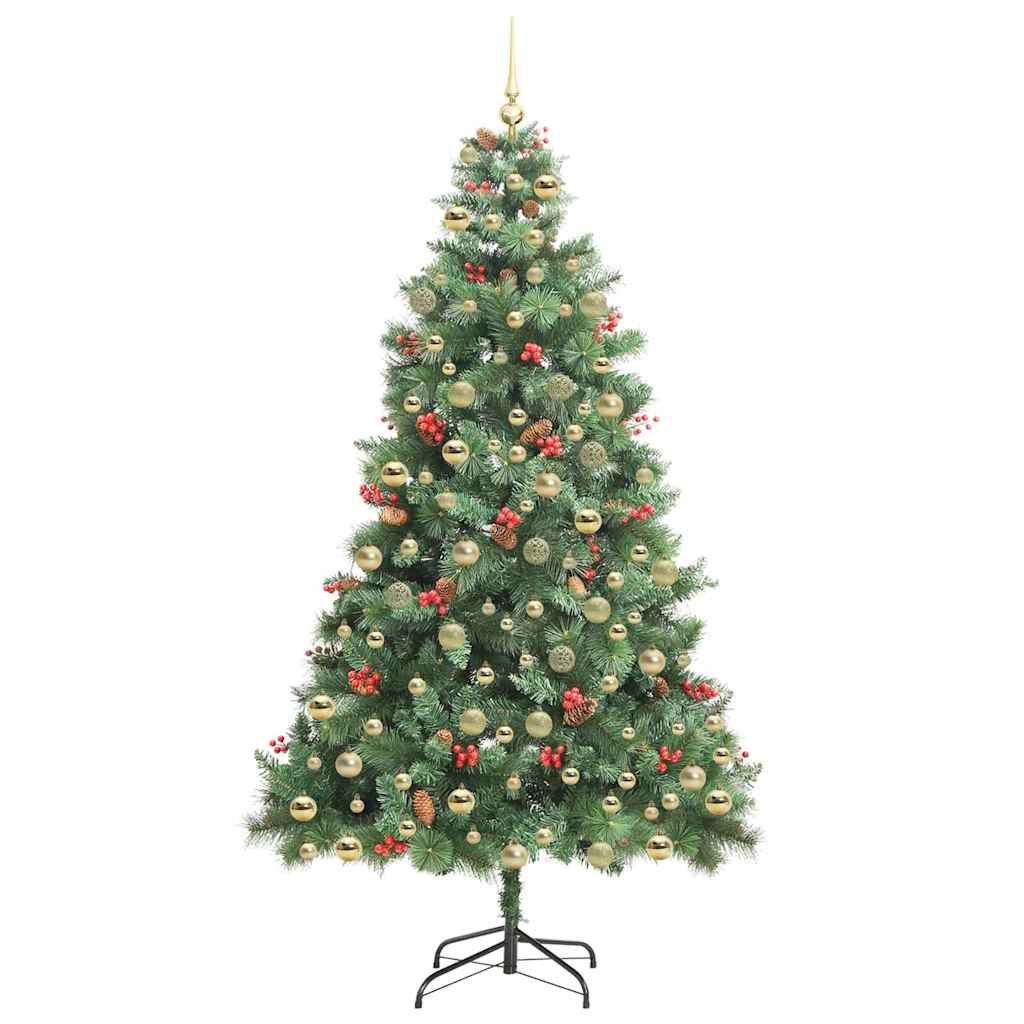 Kunstkerstboom met LED -striplichten Groen 210 cm PVC en Metaal is nu te koop bij PeponiXL, paradijselijk wonen!