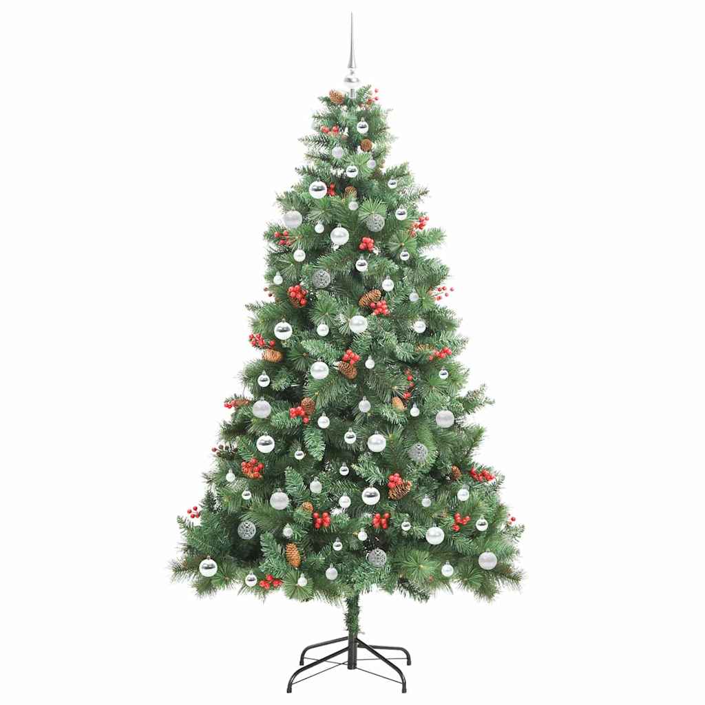 Kunstkerstboom met LED -striplichten Groen 210 cm PVC en Metaal is nu te koop bij PeponiXL, paradijselijk wonen!