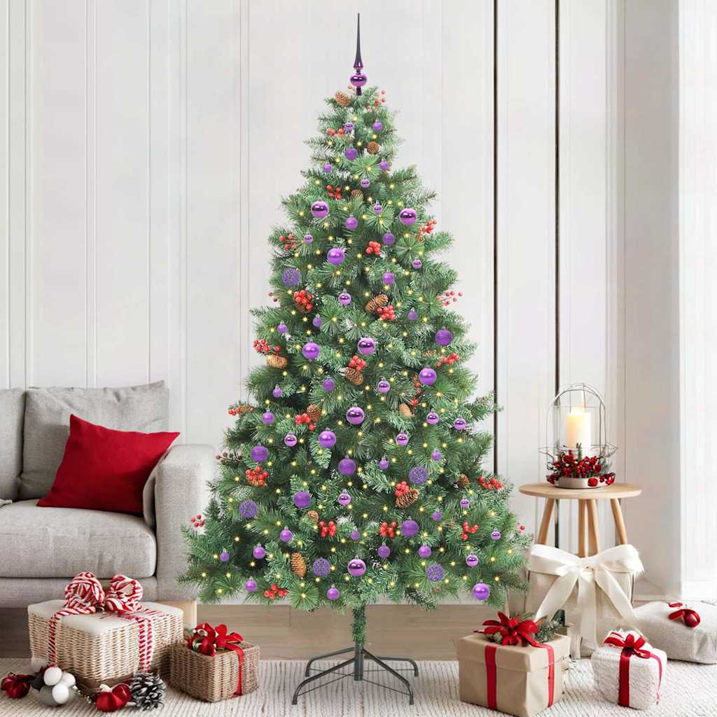 Kunstkerstboom met LED -striplichten Groen 210 cm PVC en Metaal is nu te koop bij PeponiXL, paradijselijk wonen!