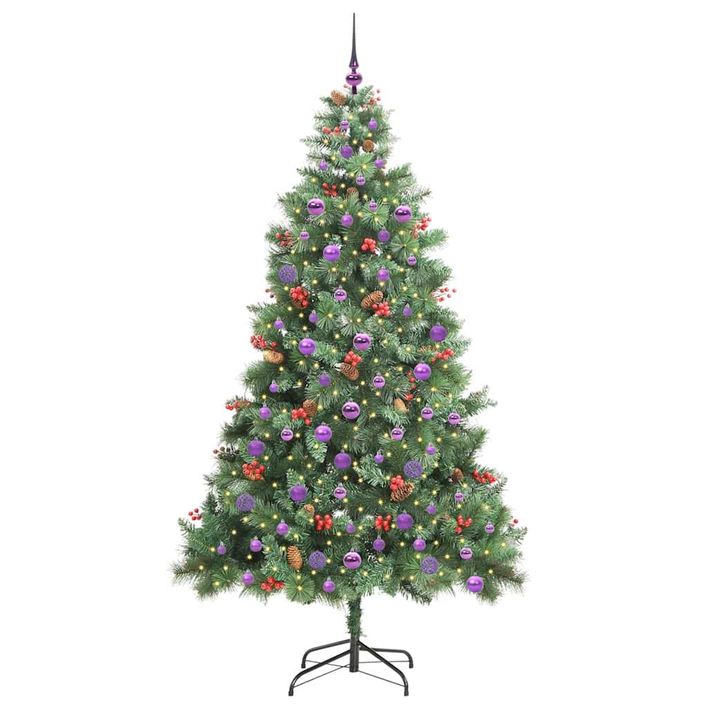 Kunstkerstboom met LED -striplichten Groen 210 cm PVC en Metaal is nu te koop bij PeponiXL, paradijselijk wonen!