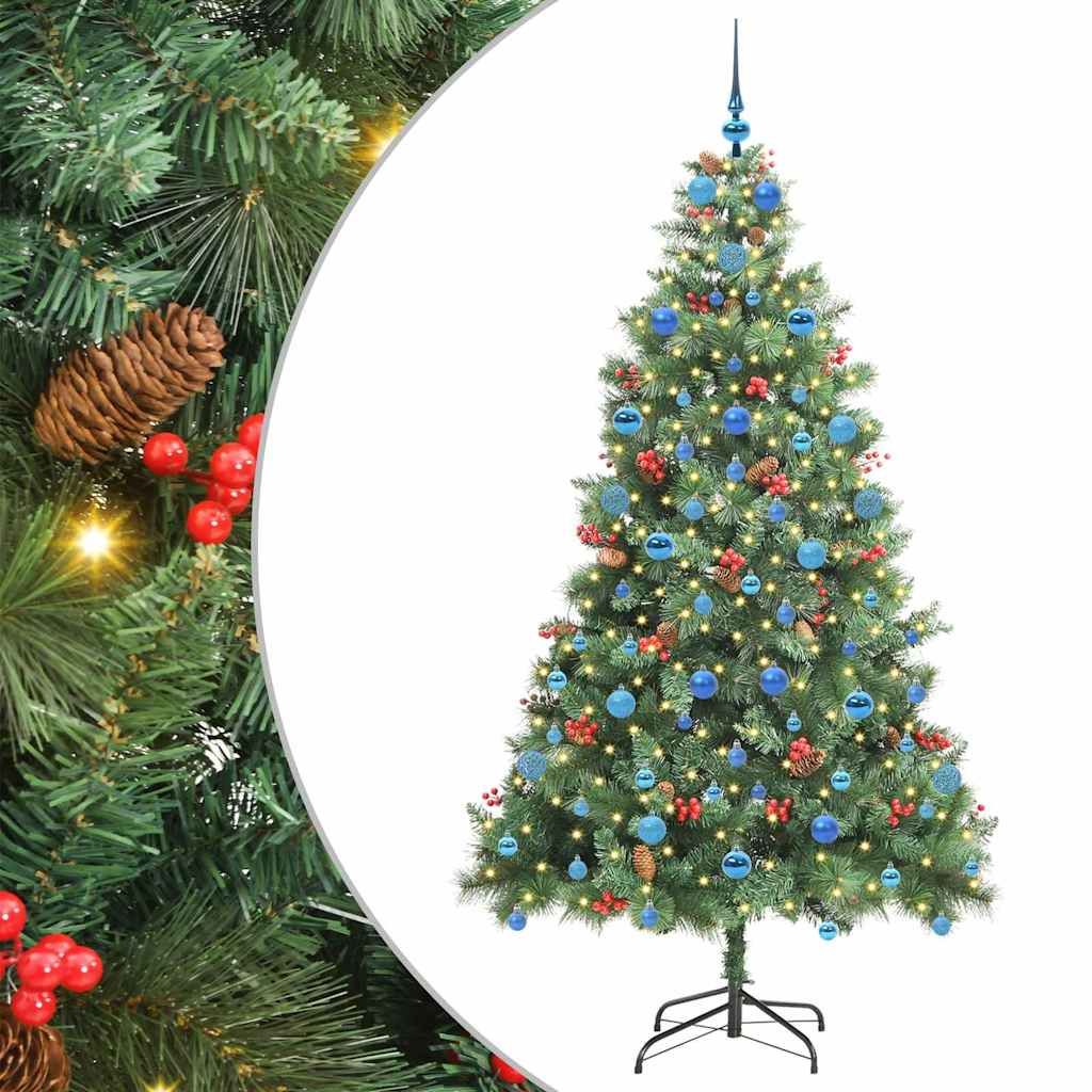 Kunstkerstboom met LED -striplichten Groen 210 cm PVC en Metaal is nu te koop bij PeponiXL, paradijselijk wonen!