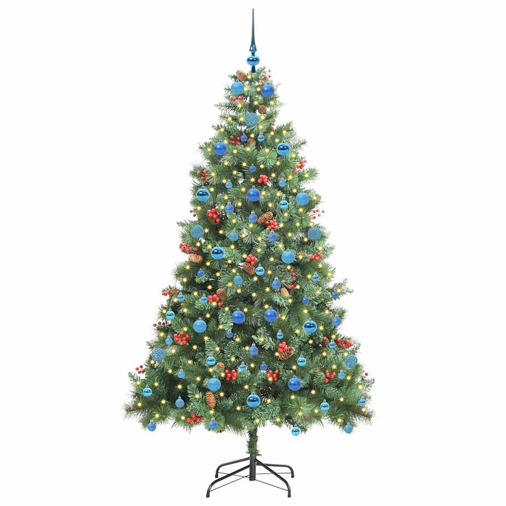 Kunstkerstboom met LED -striplichten Groen 210 cm PVC en Metaal is nu te koop bij PeponiXL, paradijselijk wonen!