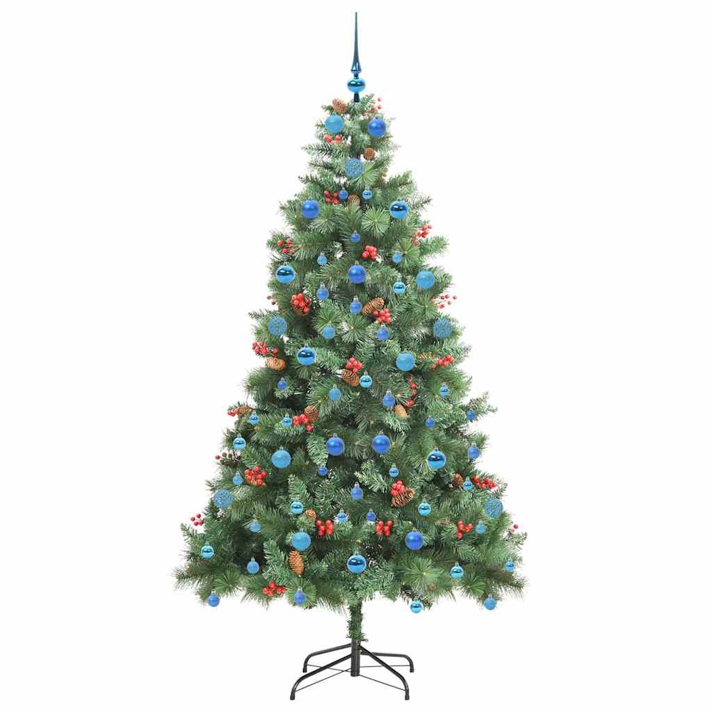 Kunstkerstboom met LED -striplichten Groen 210 cm PVC en Metaal is nu te koop bij PeponiXL, paradijselijk wonen!